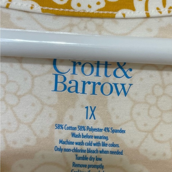 NWOT Croft & Barrow Gold and White Sleeveless A-line Midi Dress - Picture 5 of 6